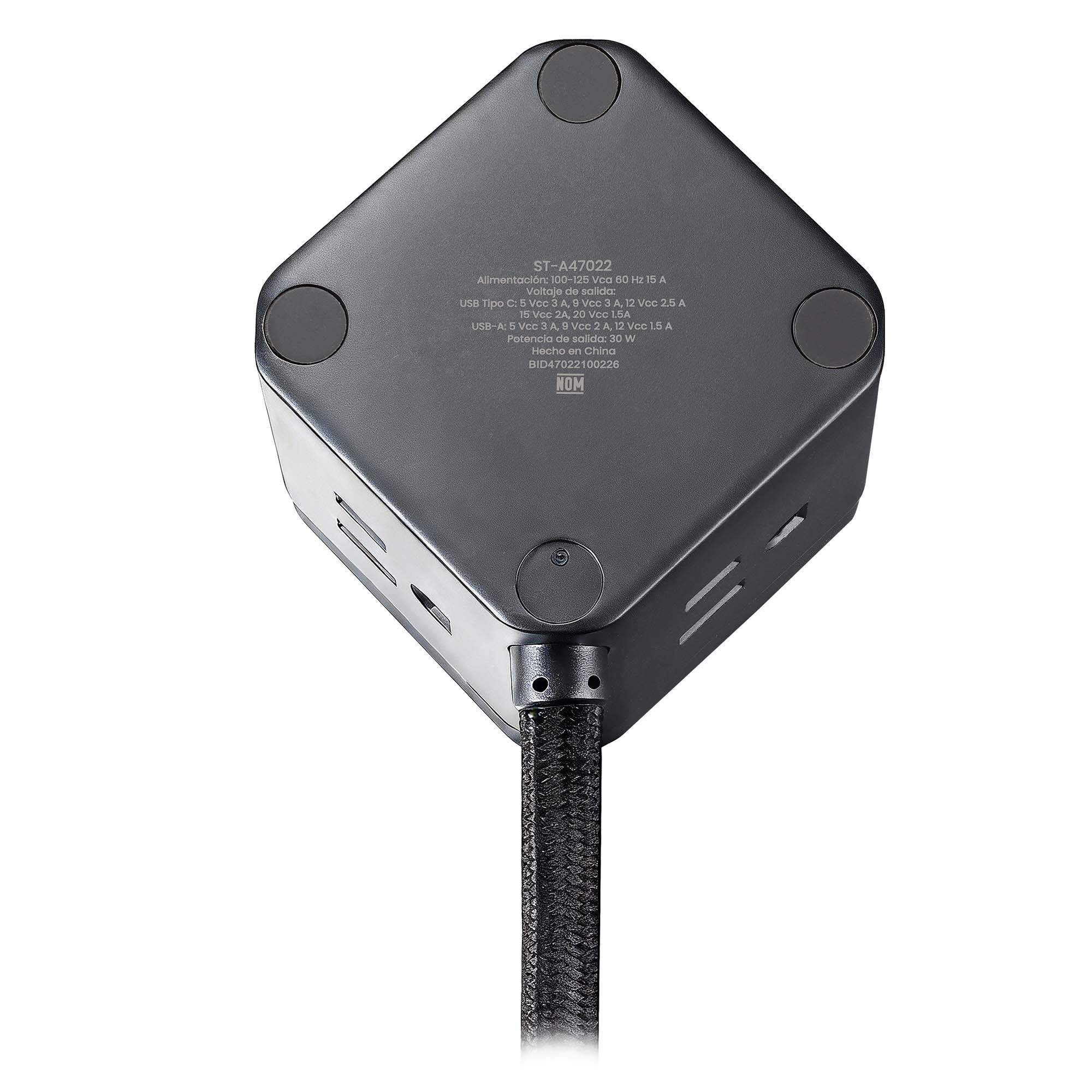 Multicontacto con extensión eléctrica STF GaN 30W USB y USB-C | Carga ultra rápida - Image 4
