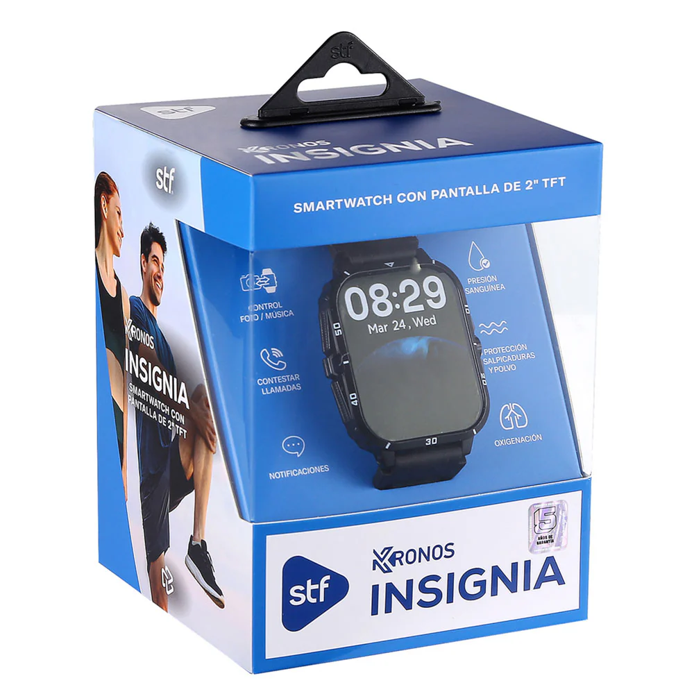 Smartwatch Reloj Kronos Insignia STF Pantalla 2" Resistencia al agua IP65 Negro - Image 11