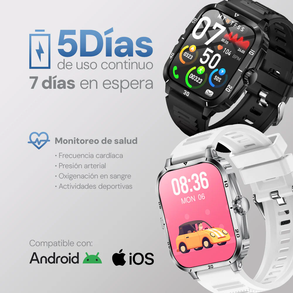 Smartwatch Reloj Kronos Insignia STF Pantalla 2" Resistencia al agua IP65 Negro - Image 4