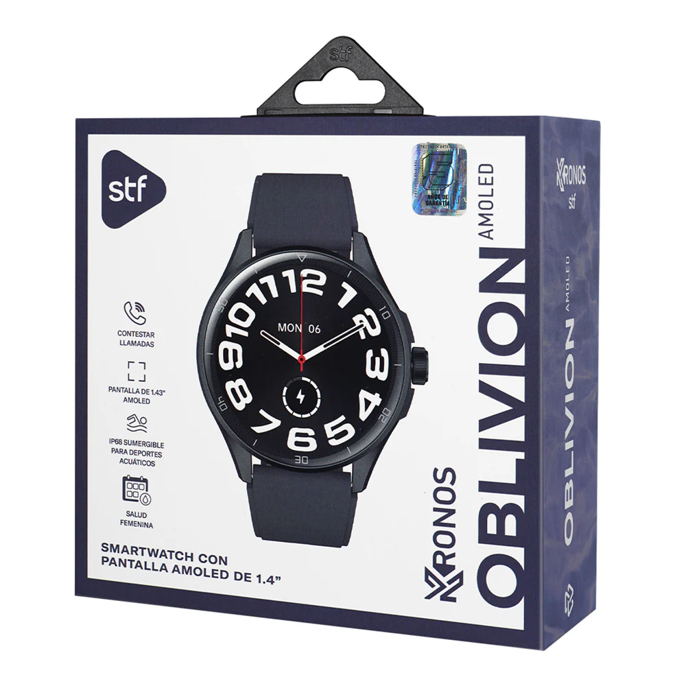 Smartwatch Reloj Kronos Oblivion STF Pantalla Amoled 1.43" Resistencia al agua IP68 Negro - Image 11