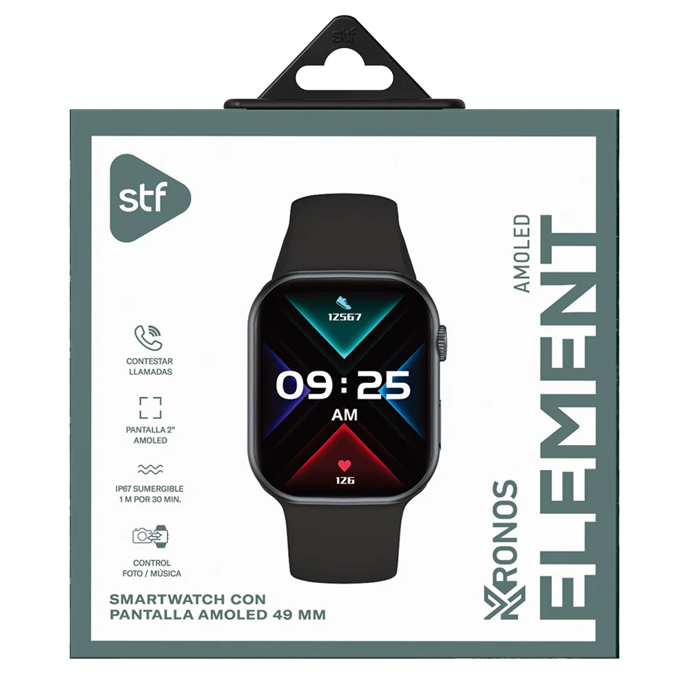 Smartwatch Reloj Kronos Element STF Pantalla Amoled 2" Resistencia al agua IP67 Negro - Image 5
