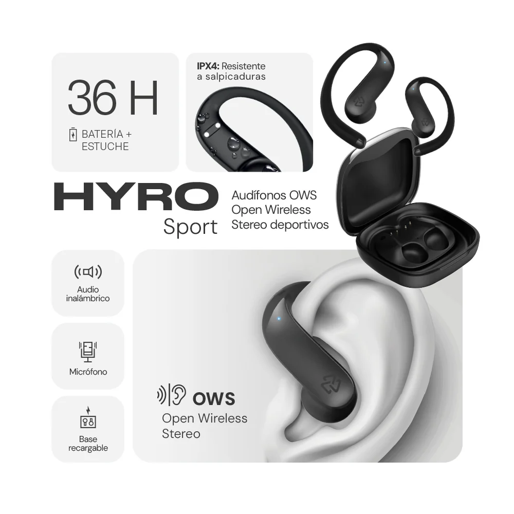 Audifonos Inalambricos Ows HYRO Sport STF 36hrs Uso ENC Protección IPX4 - Image 6